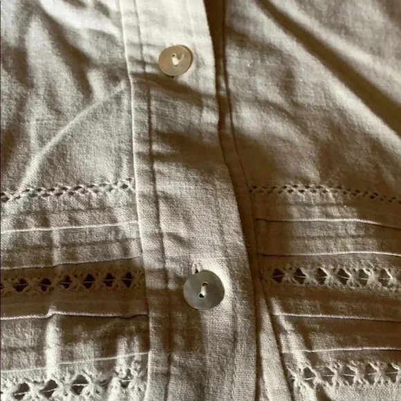 silver Lake tan ladies Button down Blouse Size M - Picture 8 of 8